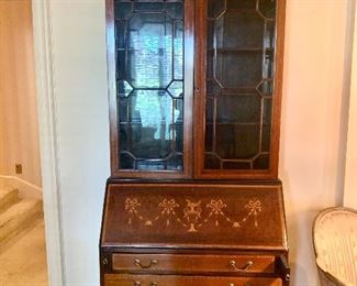 $750. 00 Antique/Vintage Secretary With Inlay and Bookcase...Email with Questions...Available for Pre-Sale