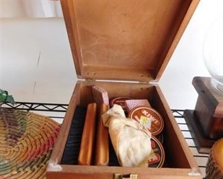 Wood Shoe Shine Box
