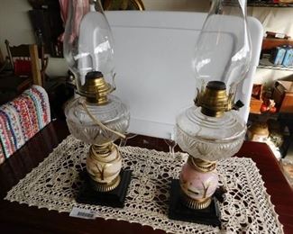 Queen Anne # 2 Oil Lamps (2)