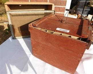 Antique Wood & Wire Egg Crate