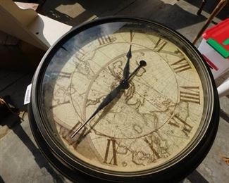 Clock/World Map End Table