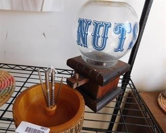 Wood & Glass Nut Dispenser