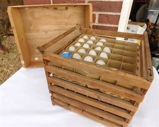Antique Wooden Egg Crate & Produce Box