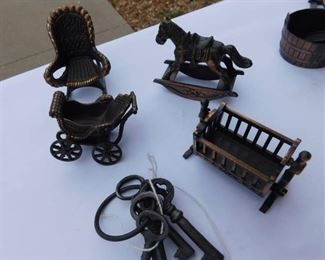 Diecast Rocking Chair, Rocking Horse, Baby Buggy&nbsp; & Skeleton Keys