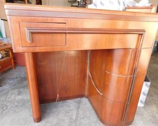 Unique Antique Singer Sewing Machine w/ Built-in Cabinet