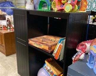 Children's Toys and a full size bed set with attached bookcase