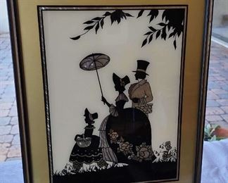 Mid Century Silhouette on Glass