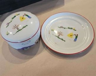 Rare ANCAP Farmer Boy Side Plate and Trinket Box