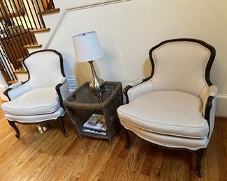 Pair French style Bergere chairs