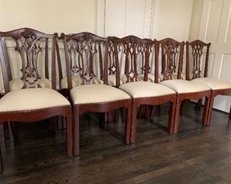 A set of 10 Maitland-Smith dining chairs in Chippendale style handmade in Philippines