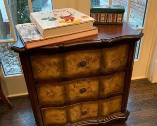 Asian import: painted 3 drawer chest