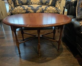 Vintage Brandt bamboo oval coffee table 