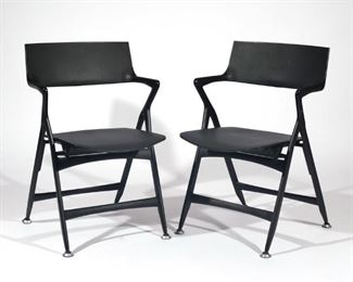 Lot 63  |  PAIR ANTONIO CITTERIO "DOLLY" FOLDING CHAIRS  |  For Kartell, made in Italy
h. 31 w. 20-1/2 d. 23 in.