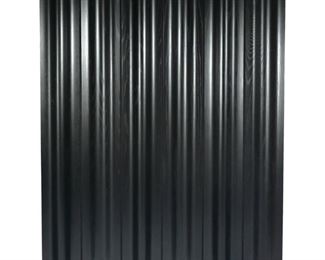 Lot 65  |  CHARLES & RAY EAMES "FSW" FLOOR SCREEN  |  For Herman Miller, black finished formed plywood panels joined by fabric hinges
h. 68 w. 9-1/2 in. (each panel)