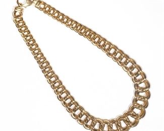 Lot 116  |  TAPERING LINK 14K GOLD NECKLACE  |  Italian 14k yellow gold; 51.4g