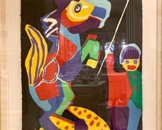 Woodcut - "Horse and Ring Master" Circus Series - Limited Edition - Signed [Karel] Appel