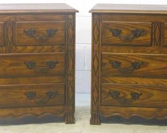 18x - Matched Pair of Baker Oak 2 over 2 Chests 28 x 31 1/2 x 16
