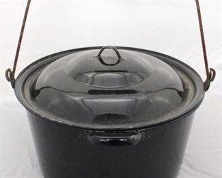 19 - Enamelware Pot with Lid 12" x 12 1/2"
