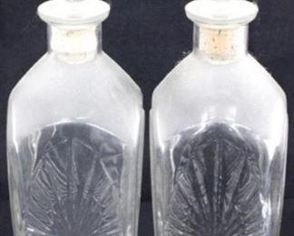 39 - Pair Glass Decanter Bottles 12" Tall
