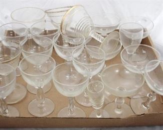 45 - Tray lot of assorted stemware items
