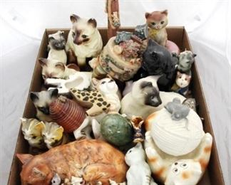 75 - Tray Lot of Assorted Cat Figures and More
