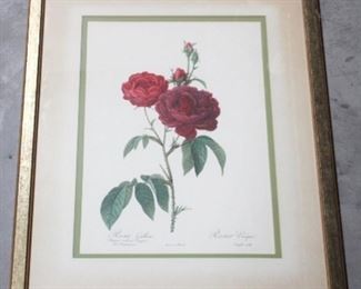 86 - Framed "Rose" Print 17 1/2" x 21 1/2"
