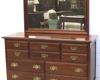 96x - Monitor cherry dresser with mirror 70 x 56 x 20.5 Bracket foot, on rollers

