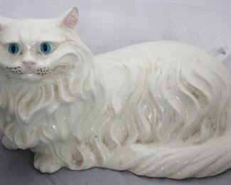 98 - Ceramic Cat Figure 18" x 11" - As Is Chipped
