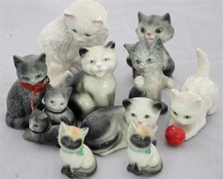 101 - 9 Goebel Cat Figures Assorted Sizes
