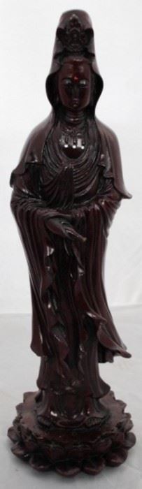 113 - Carved Wood Religious Statue 16" Tall
