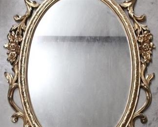163 - Vintage oval wall mirror 22" x 36"
