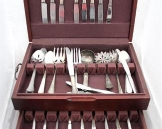 199 - 40 pc. Silver Plated Serving Items in Wood Box
