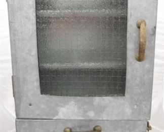 201 - Metal Storage Cabinet with Glass Door Front 6" x 21" x 12"
