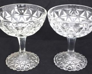 229 - Pair pressed glass sherbets 5 1/2
