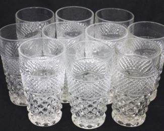 227 - 10 Pressed glass 5 1/2" tumblers
