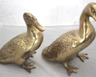 246 - Pair 8 1/2" brass ducks
