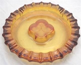 263 - Fostoria amber coin 10" ashtray
