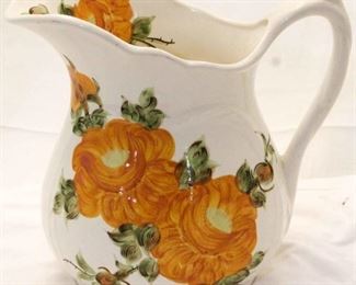 368 - Cash Family hand painted floral pitcher 10 x 10 x 6
