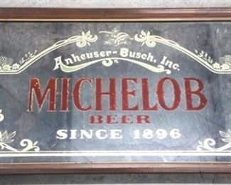 436 - Mickelob beer advertising framed mirror 18 x 26
