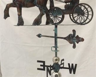 445a - Copper Horse & Carriage Weathervane 24 x 46
