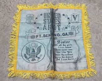517 - WWII US Army "Sister" Ft. Benning, GA Pillow Cover 20 x 20
