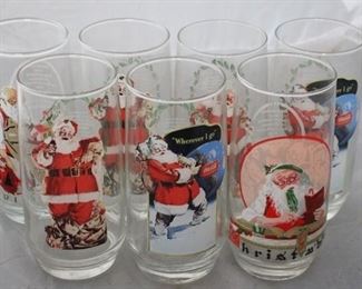 521 - 7pc Coca-Cola "Santa" Christmas Glasses
