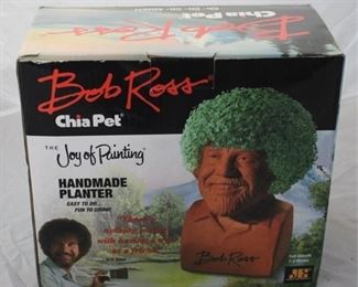 626 - Bob Ross Chia Pet Handmade Planter in box
