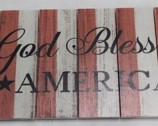 637 - Wood "God Bless America" Sign 48 x 12
