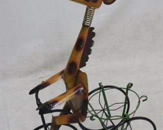662 - Metal Giraffe on Tricycle 40 x 27
