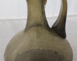 728 - Crackle Glass Pitcher 6.5 tall
