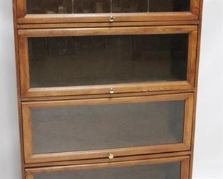 744 - Bookcase with leaded glass door 58 x 35.5 x 12
