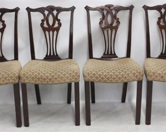 767 - Set of 4 mahogany Chippendale straight leg chairs 26 x 18 x 16
