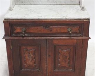 773 - Victorian Marble Top & Back Washstand 36 x 27 x 15
