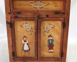 782 - Painted/Decorated Wood Cabinet 47 x 33.5 x 12
